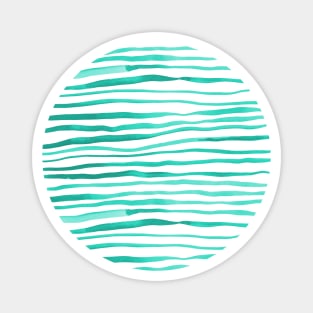 Irregular watercolor lines - turquoise Magnet